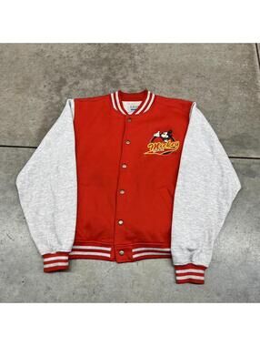 vintage mickey mouse disney button down letterman sweatshirt size medium